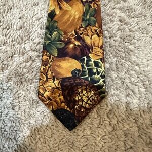 Givenchy Monsieur Tie Mens Multicolor Silk Floral Pineapple Print Made Italy‎